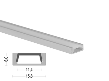 K22 15.8x6mm LED Aluminum Profile For Strip Lights