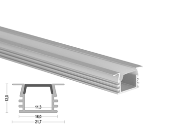 K25 22x12mm Recessed LED Aluminum Profile