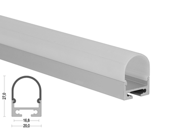 K31 20x27mm Round Cover LED Aluminum Profile