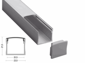 K54 23.5x21.5mm Surface LED Aluminum Profile